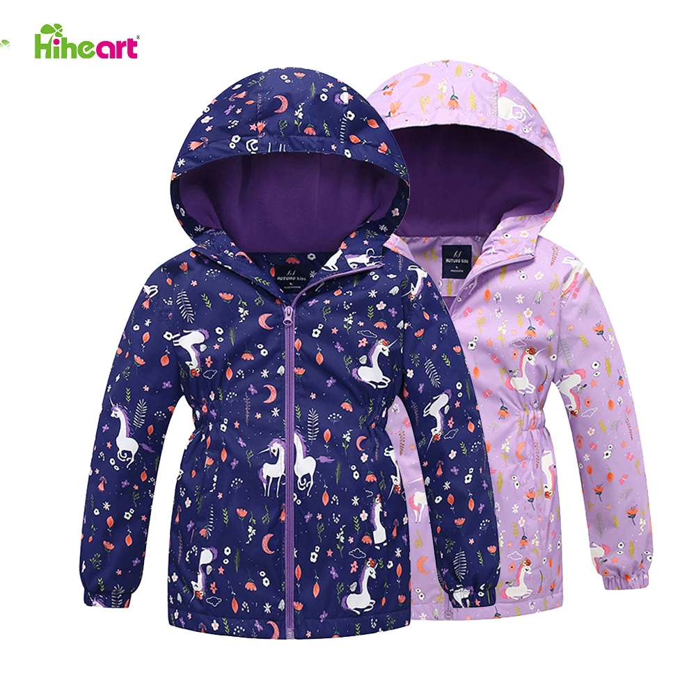 

Hiheart 3-8T Kids Girls Winter Jackets Unicorn Printed Fleece Lined Spring Autumn Jackets Coats Windbreaker Outerwear Sportswear
