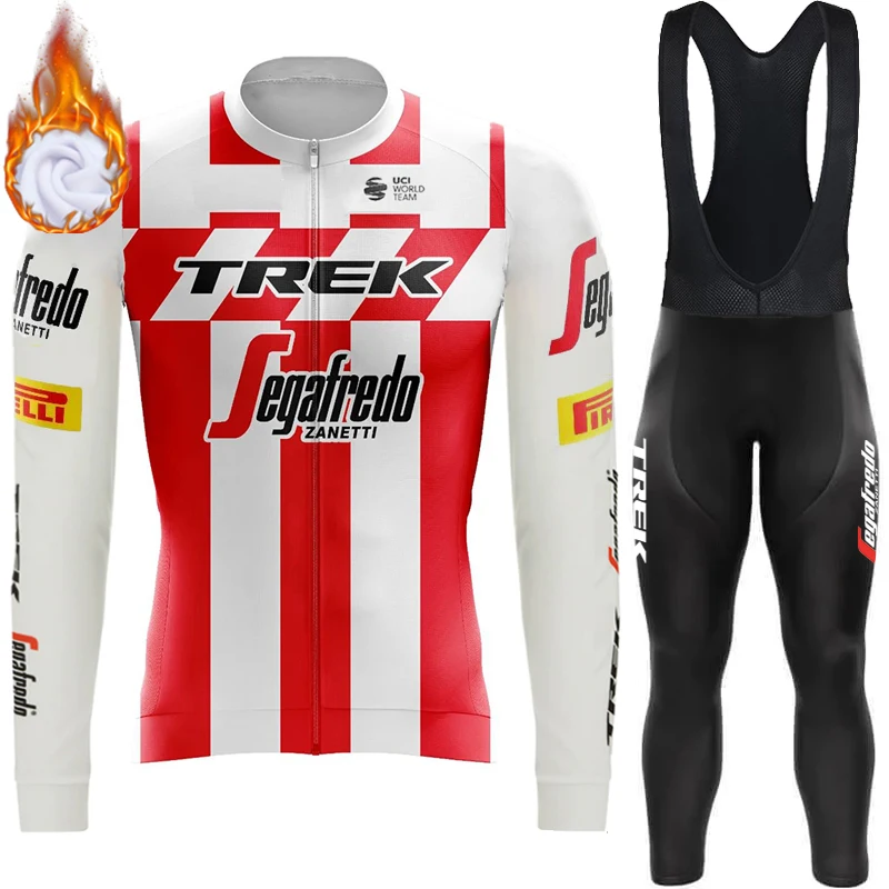 

Bicycle Clothes TREK Cycling Jersey Thermal Men's Outfit Set Clothing Winter Fleece Man Jacket Tricuta Bike Uniform Road 2024
