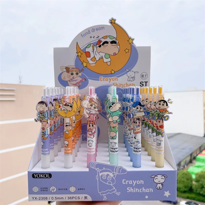 

36 шт. аниме кавали карандаш Shin-Chan нохара химария нейтральная ручка Шариковая ручка Канцтовары мультфильм милый детский подарок на день рождения для девочек