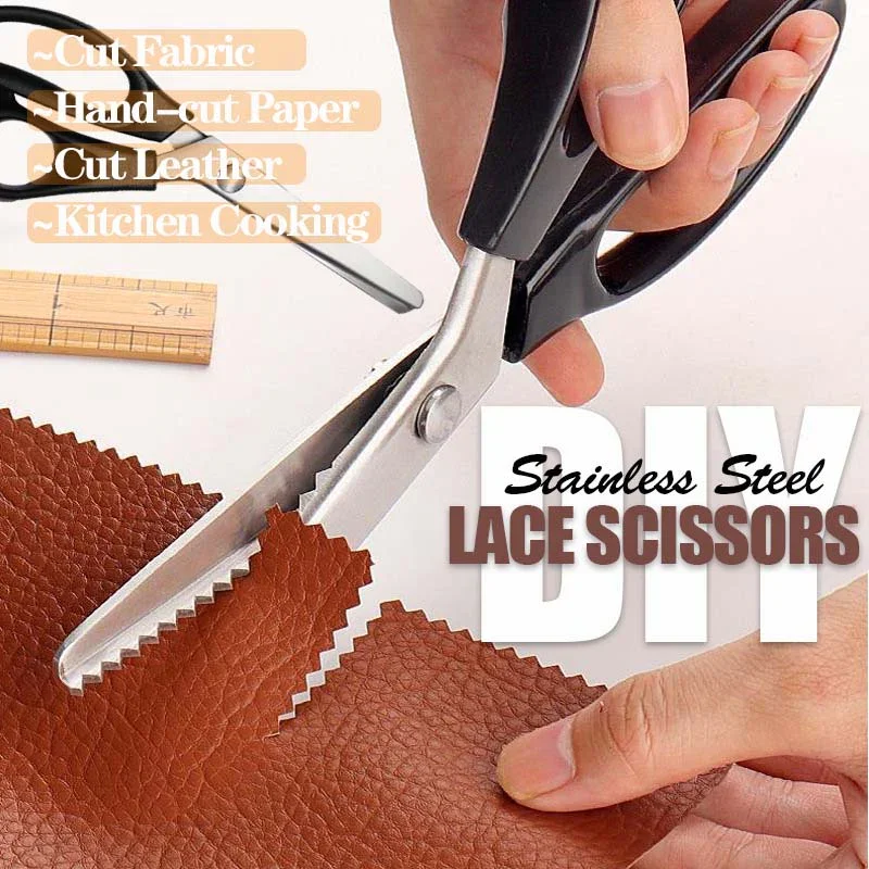 

Multifunctional Thick Sharp Lace Scissors Professional Dressmaking Zig Zag Cut Scissors Sewing Scissors Fabric DIY Sewing Tools