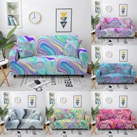 watercolor elastic sofa covers for living room 3d marble print stretch slipcovers couch corner sofa cover for home decoration
