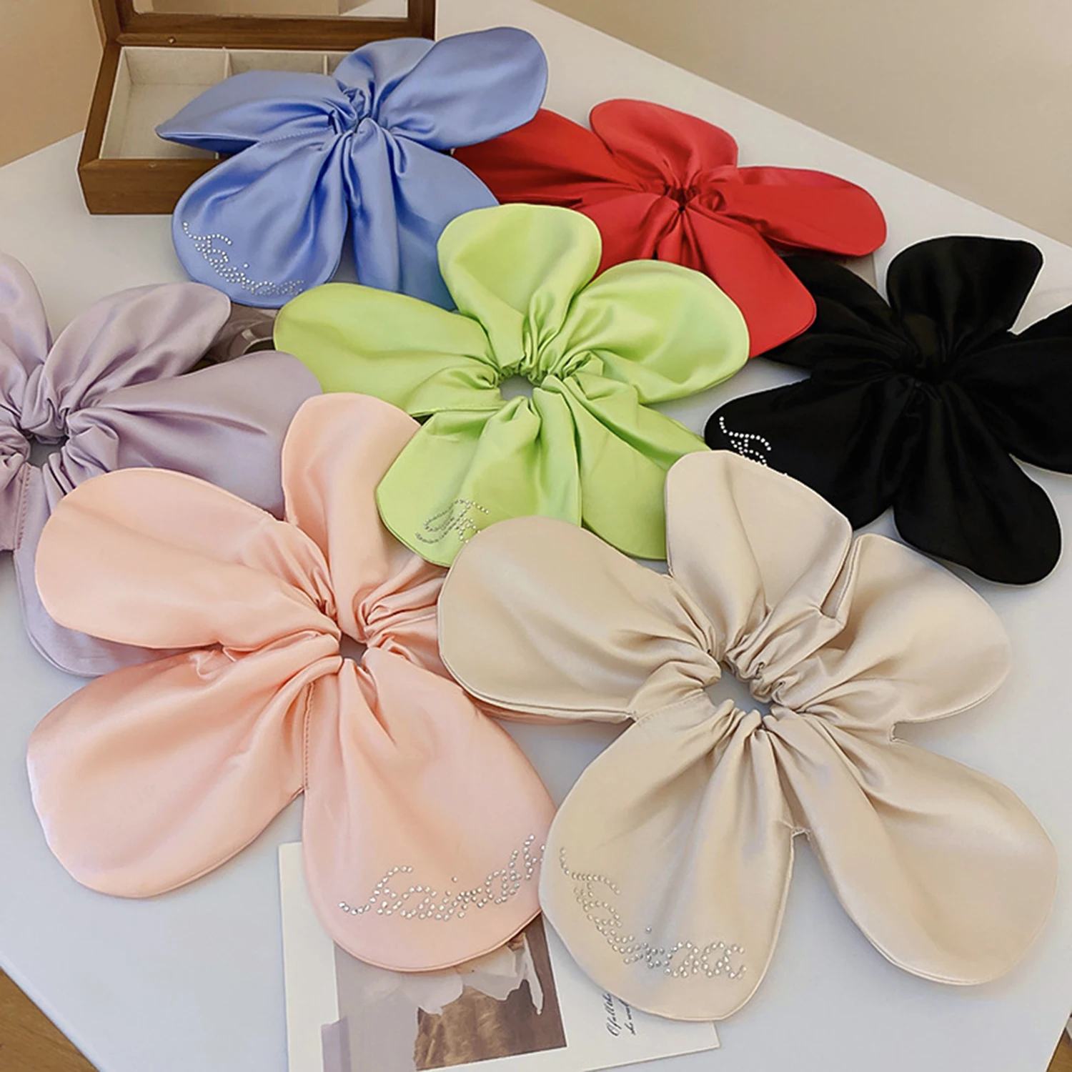 

Oversize Flower Scrunchies Large Intestine Big Hair Ties Elastic Bands Headwear Ponytail Holder Hair Rope Exquisite Headdress