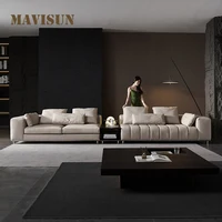 Italian Designer Light Luxury Genuine Leather Corner Combination New Arrival Minimalist Large Villa High-end Custom Sofa Set