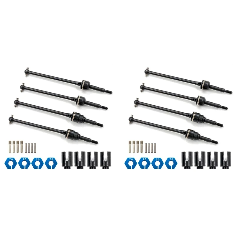 

8Pcs Steel Front And Rear Drive Shaft CVD For 1/10 Traxxas Slash Rustler Stampede Hoss VXL 4X4 RC Car Upgrades Parts,1