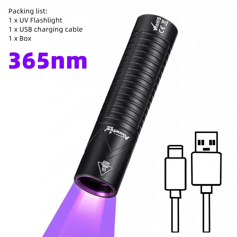 

Портативный ультрафиолетовый фонарик AloneFire SV134 черного цвета