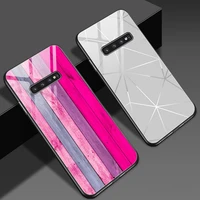 colorful stripes tempered glass case for samsung galaxy s21 s22 s20 fe ultra s10 s9 s8 plus 5g s10e note 20 10 lite 9 back cover