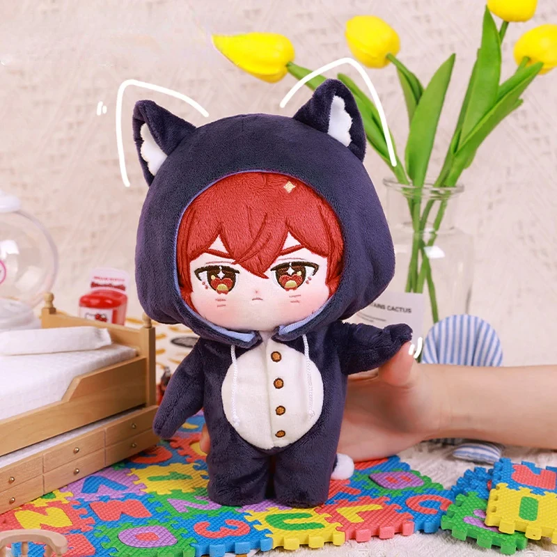 

Game Genshin Impact Diluc Plushies Mascot Costume Doll Cat Pajamas Clothes Clothing 20cm Toy Outfit Anime Cosplay Accessories