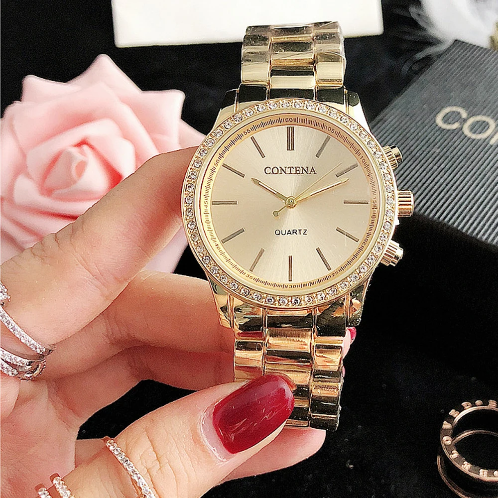 2022 Fashion Women's Luxury Watches Full Stainless Steel Analog Quartz WristWatch Lady Watch Women Dress Clock reloj de mujer