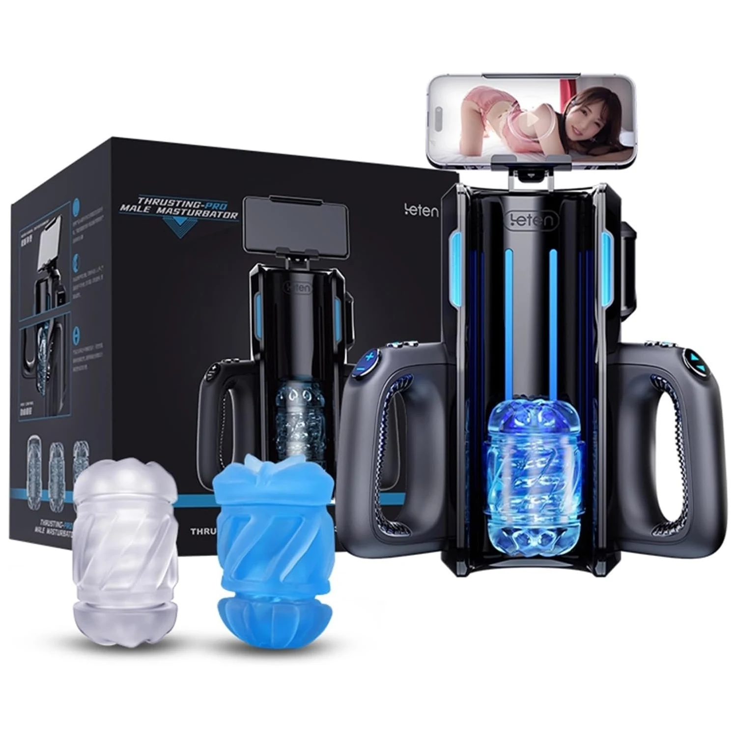 King Pro Oral Sex Toys for Men Automatic Male Masturbator Cup Penis Massage Pocket Pussy Telescopic Leten Vagina 12cm Thrusting