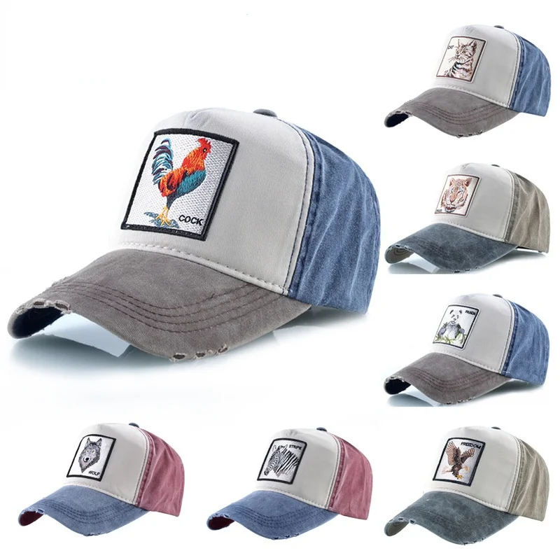 

Fashion Animal Embroidery Baseball Cap Men Women Snapback Hip Hop Hat Summer Washed Cotton Sun Gorras Unisex Streetwear Bone
