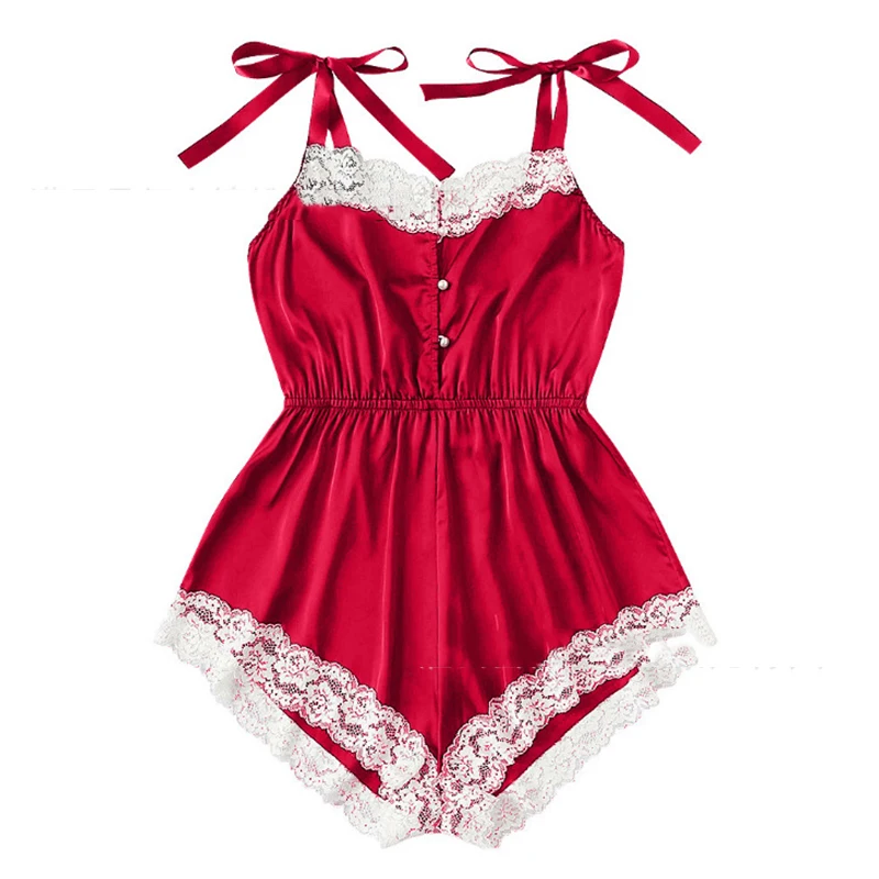 

1 шт., женская шелковая атласная ночная рубашка с кружевом