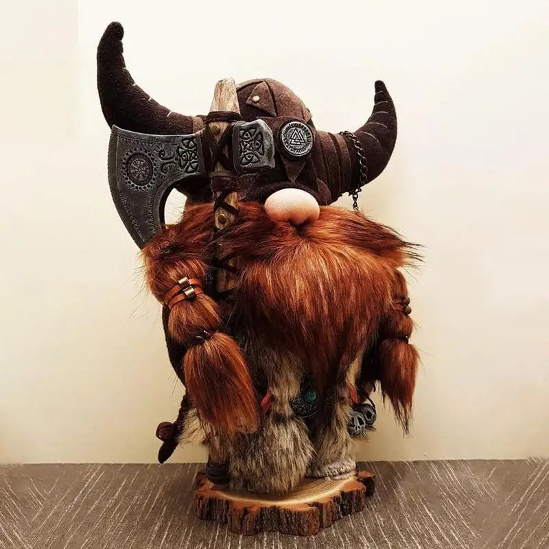

Viking Warrior Gnome Doll Nordic Viking Gnomes Exqusite And Durable Cute And Fun Handmade Garden Decor Outdoor Resin Statue