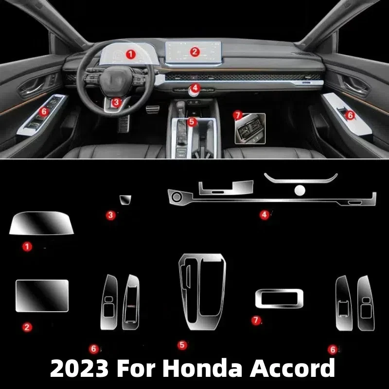 Прозрачная пленка из ТПУ для Honda Accord 2023 Автомобильная наклейка внутреннего