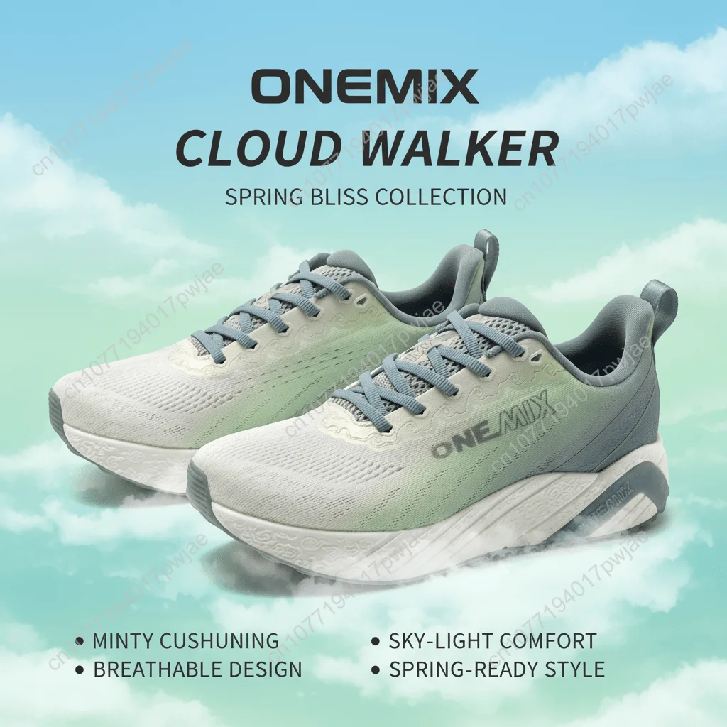 Фото Легкие кроссовки ONEMIX: минималистичный дизайн, мягкая амортизация, низкий профиль, дышащие, для повседневной носки, комфорт на весь день. №5
