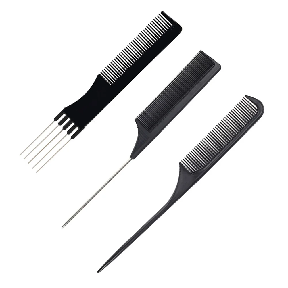 

Comb Hair Combs Metal Teasing Anti Stainless Shearing Prong Lift Resistant Heat Pintail Steel Tail Fiber Carbon Static Pick