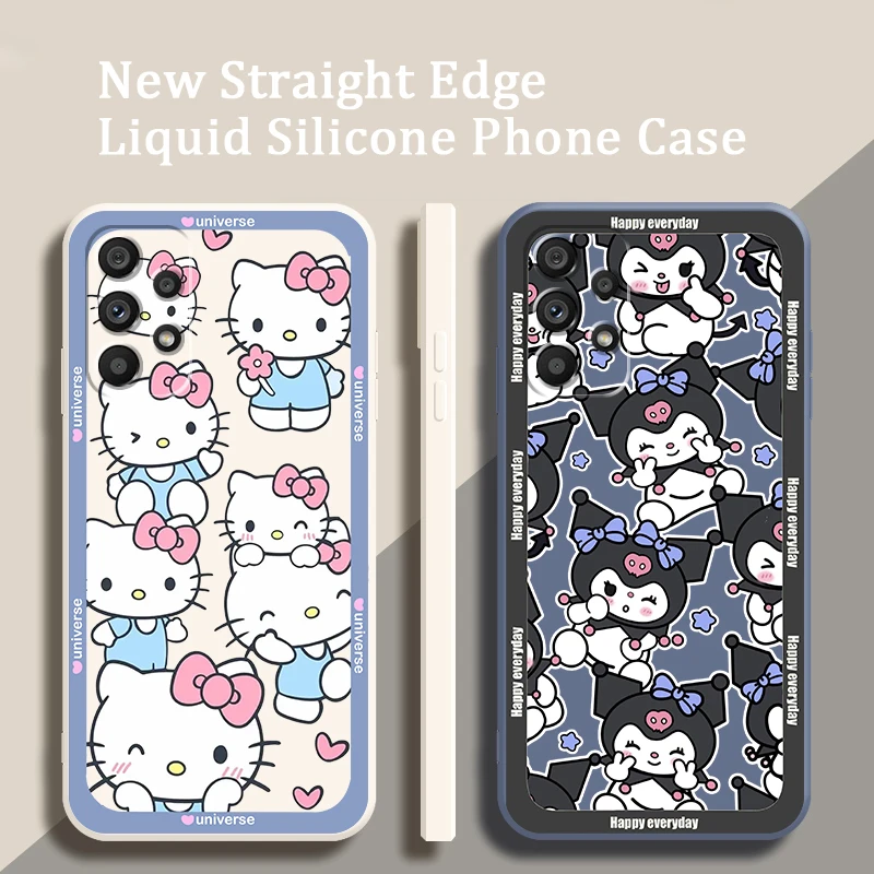 

Kulomi Cinnamoroll Kitty Liquid Rope Phone Case For Samsung A73 A72 A71 A52 A53 A54 A51 A42 A34 A32 A14 A21 A13 A04 A03