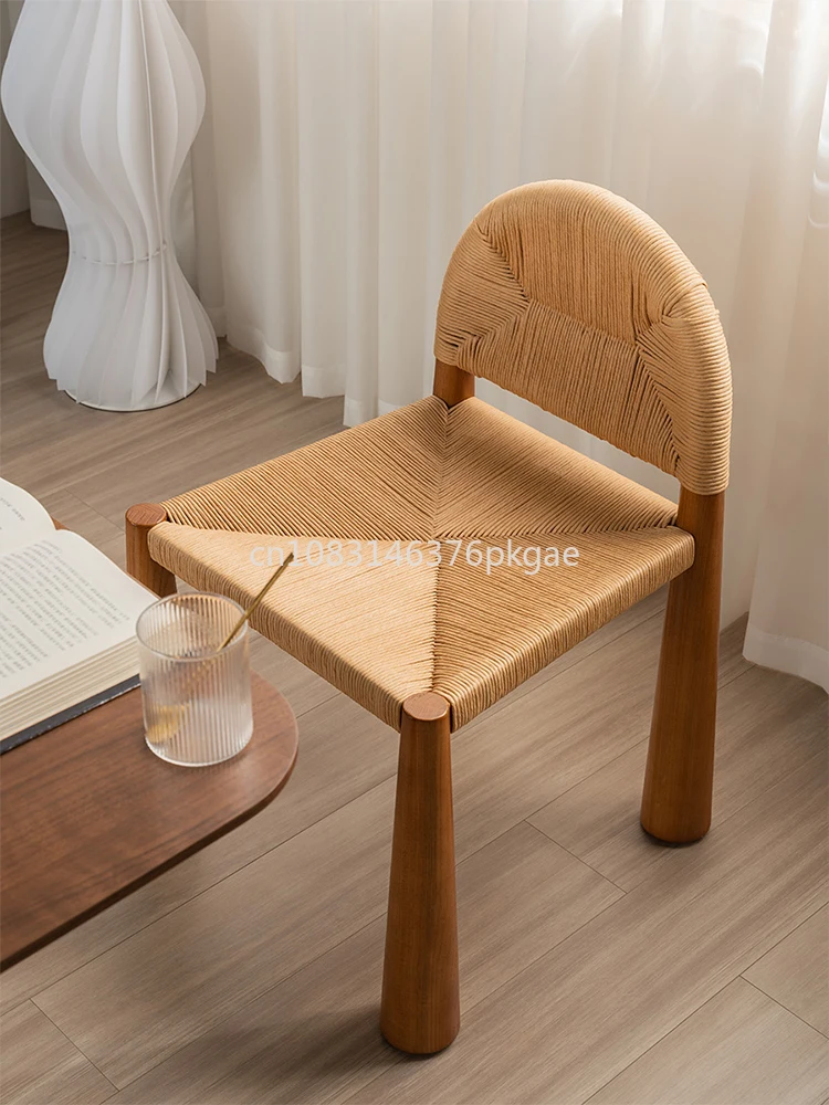 Винтажная плетеная нить из цельной древесины верёвочная спинка