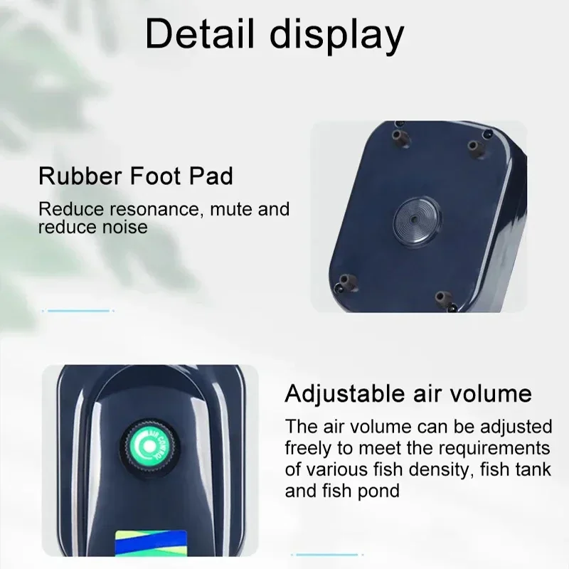 Бесшумный насос для оксигенации аквариума воздушный регулируемый объем воздуха