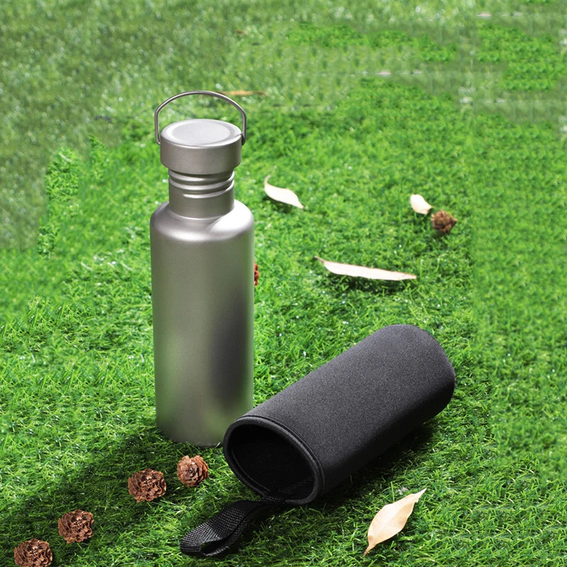 750ML Pure Titanium Bottle Cycling Water Cup Bicycle Sports Outdoor Camping Marching Water Bottle 500ML