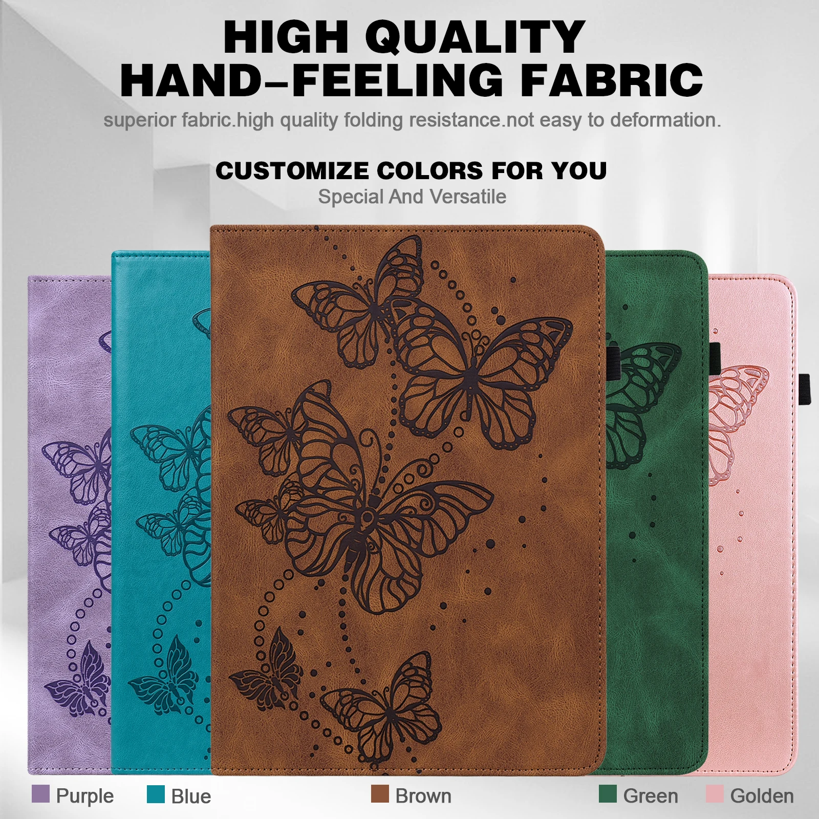 

For Oppo Pad Air 2022 Realme Pad X Case Leather Embossed Butterfly Flower Case Funda Tablet Smart Cover Shell for Nokia T20