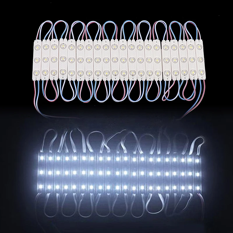 

20pcs DC12V 2835 SMD 3 LED Module Injection Waterproof IP67 Decorative 2835 Hard Strip Bar Light Lamp Cool White
