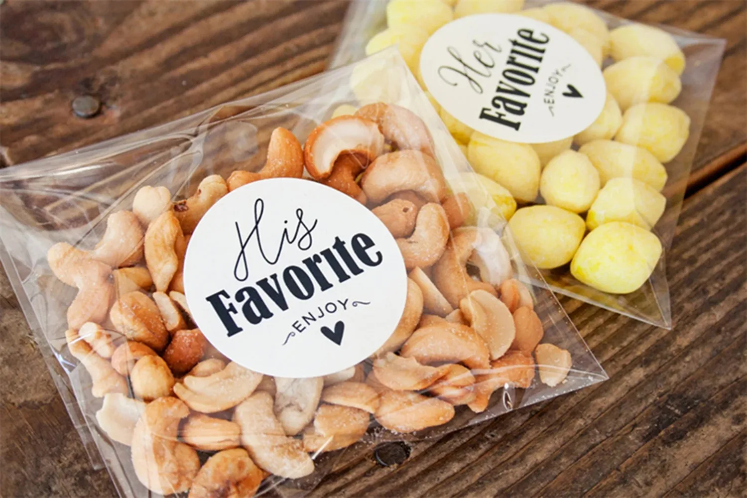 

Set Of 20 His & Hers Wedding Favor Stickers - Wedding Welcome Favors, Shower Favors - Gold, Kraft, or White