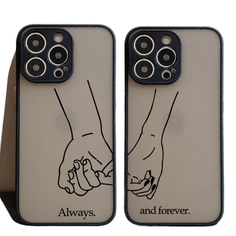 Always and forever Couple Phone Case For iPhone 16 11 12 13 14 15 Pro Max Mini Plus XS XSM XR 7 8 Cartoon Cellphones Cover Cases