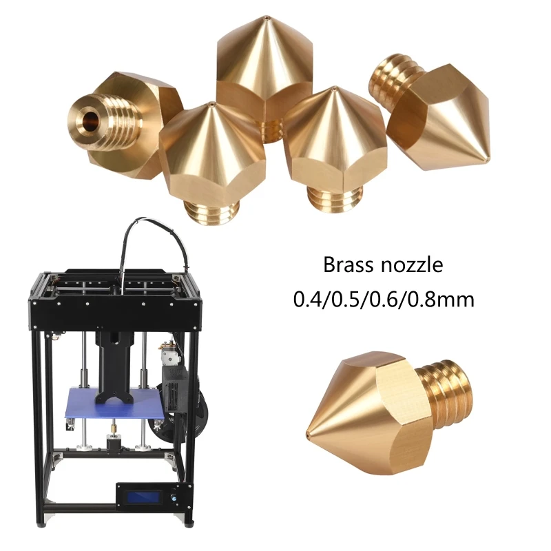 

10pcs Nozzle 3D Printer Sturdy Nozzles Extruder Nozzle for B1 um2 3D Printer Brass Wear Resistant Nozzles M76A