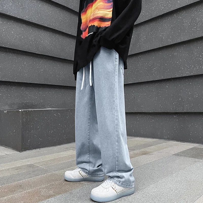 Men's Black Jeans Brand 2022 New Spring Hip Hop Streetwear Korean Wide Leg Jeans Men Pants Fashion Y2K Straight Casual Jeans Men