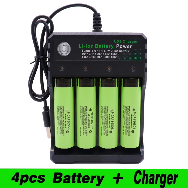 

Special offer NCR18650B 3.7 v 3400mAh Lithium Rechargeable Battery+ charge For Panasonic Flashlight batteries and USB charger
