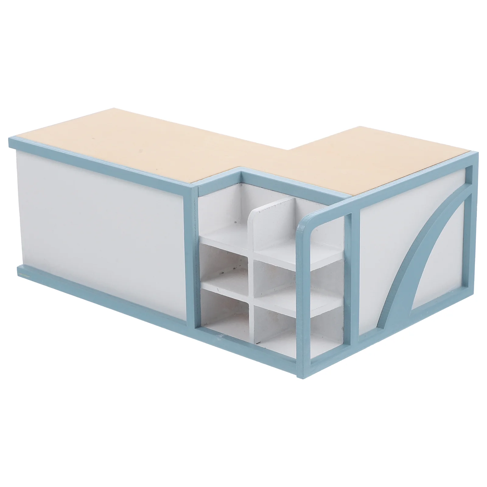 

Miniature Supermarket Checkstand Ornament Wooden House Furniture Combination