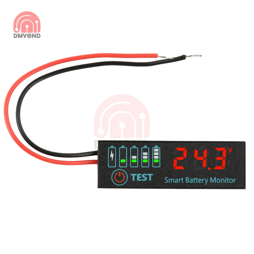 

Индикатор питания батареи постоянного тока 7-55 В, светодиодный индикатор, индикатор заряда напряжения, кислотная батарея, литиевая батарея, универсальный тестер емкости