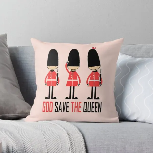 

Наволочка для подушки в винтажном стиле с забавным изображением Лондонской королевы