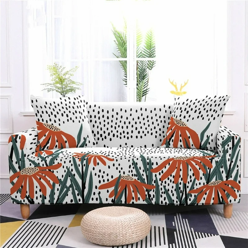 

Nordic Style Elastic Sofa Cover Floral Printing 1/2/3/4 Seat L Shape Couch Cushion Covers Anti-fouling Sofa Towel Home Decor