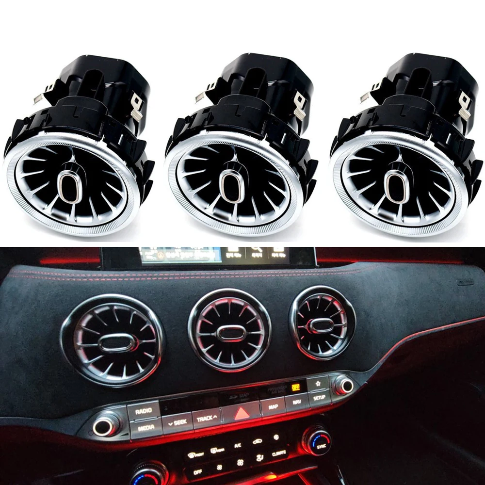 

12 Color LED Car Air Nozzle Vents For Kia Stinger Ambient light Turbine Air Vent Outlet Neon Light Automobile Air Conditioner