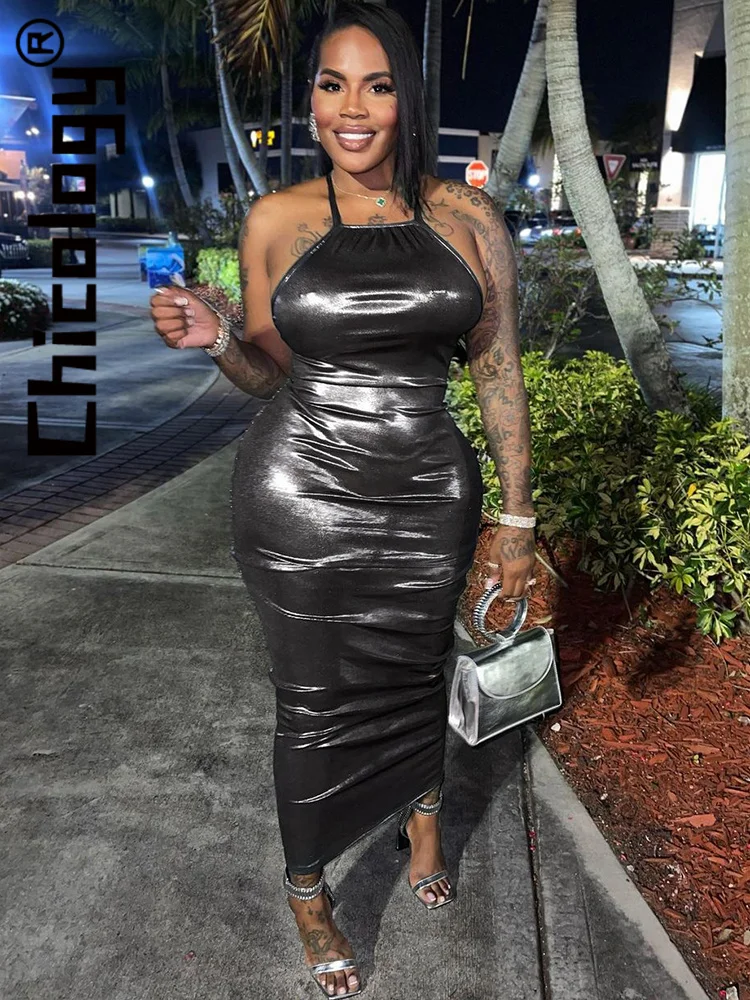 

Chicology сексуальное облегающее платье миди с открытой спиной, модное вечерние для выпускного вечера, уличная одежда для ночного события, летняя одежда для женщин, оптовая продажа