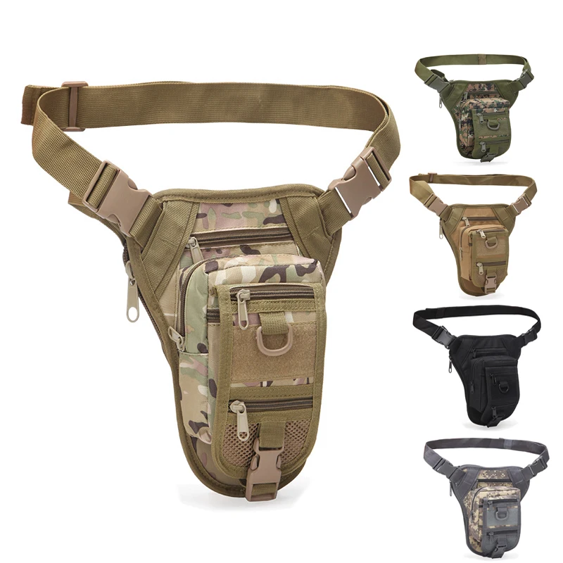 Фото Уличная многофункциональная поясная сумка для походов, охоты, военная тактическая сумка с откидной ногой, охотничий инструмент, поясная су... №1