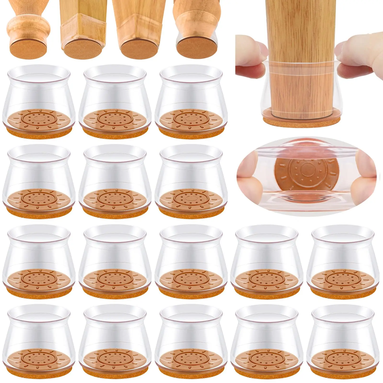 16 шт. защитные накладки на пол для ножек стула силиконовые чехлы ножки небольшие