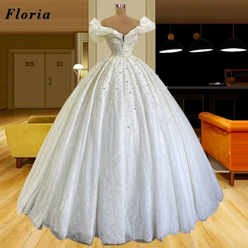 

Свадебные платья с бисером и высокой шнуровкой 2022, свадебное платье, арабское бальное платье, женское платье невесты из Дубая, индивидуальн...