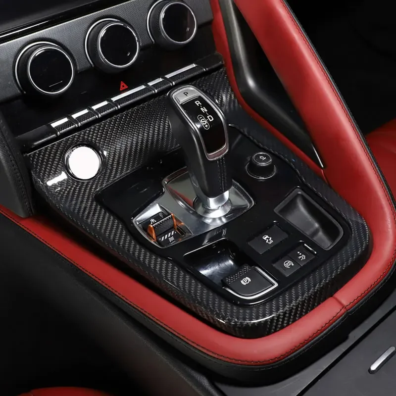 Для Jaguar F-TYPE 2013-22 настоящее углеродное волокно центральная консоль автомобиля