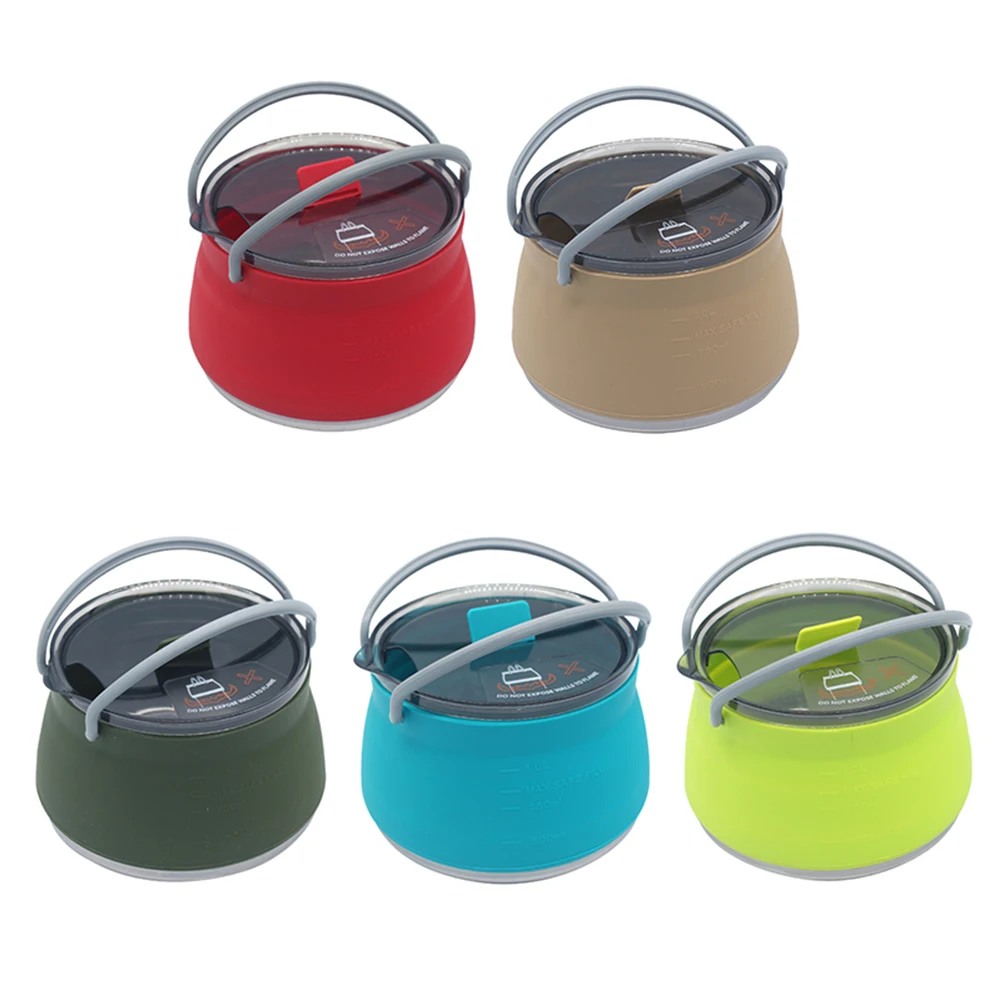 

Silicone Folding Kettle Portable Coffee Tea Cooker Boiling Water Pot with Handle High Temperature Resistance Kettle