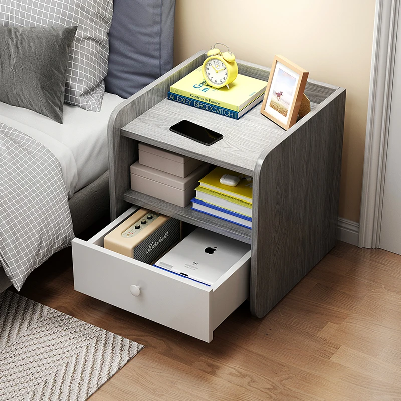 

Storage Cabinet Nightstand Modern Bedroom Bedside Tables Nordic Nightstand Minimalist Mesitas De Noche Bedroom Furniture WK50NS
