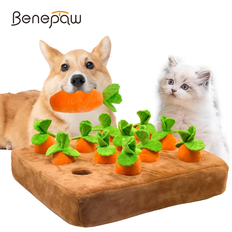 

Benepaw Durable Pet Snuffle Mat Interactive Dog Toy Enrichment Puppy Foraging Mat Training Slow Eating Stress Relief 12 Carrots