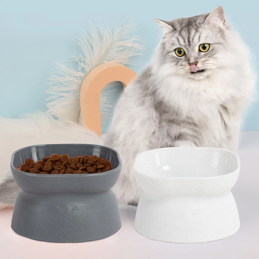 

Миска для кошек с высокой ЛАПКОЙ, чаша для кормления собак, чашка для кормления домашних животных, защита шеи на 10 °, чаши для воды для домашн...