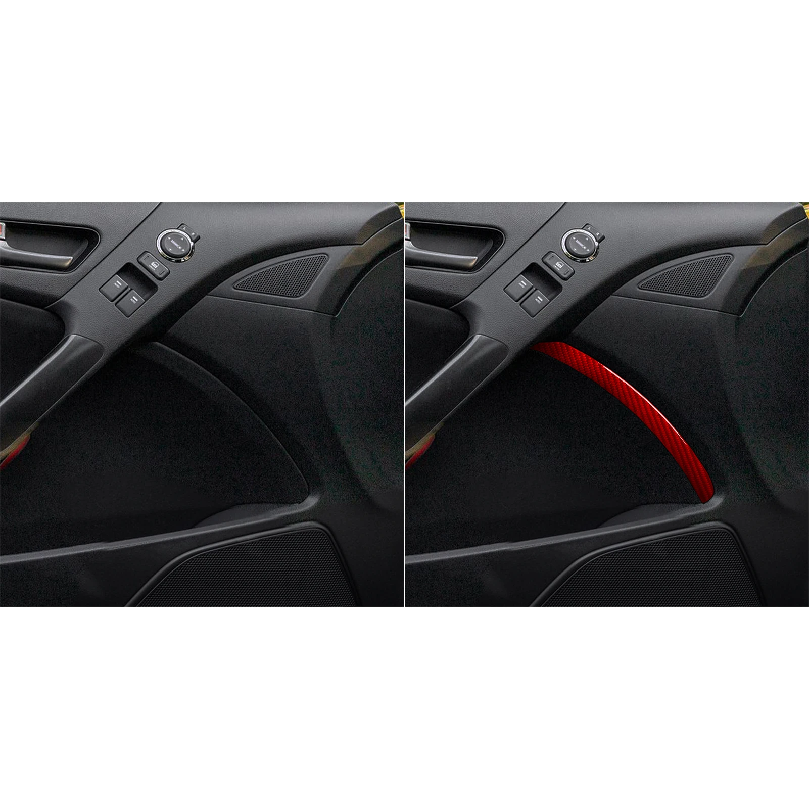 Для Hyundai Genesis Coupe 2010-2012: Накладки на ручки дверей, красные, из настоящего мягкого карбона, аксессуары для интерьера автомобиля, наклейки (art.: 3920da9afb68f) - 3920da9afb68f