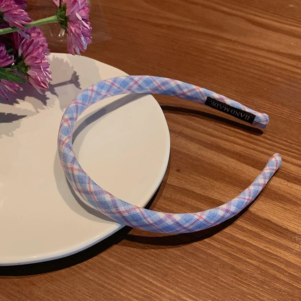 

Gentle Healing Department ~ Blue Oblique Striped Hair Hoop Thin Section Fashionable Korean Ins Girl Hairpin Headband Tide