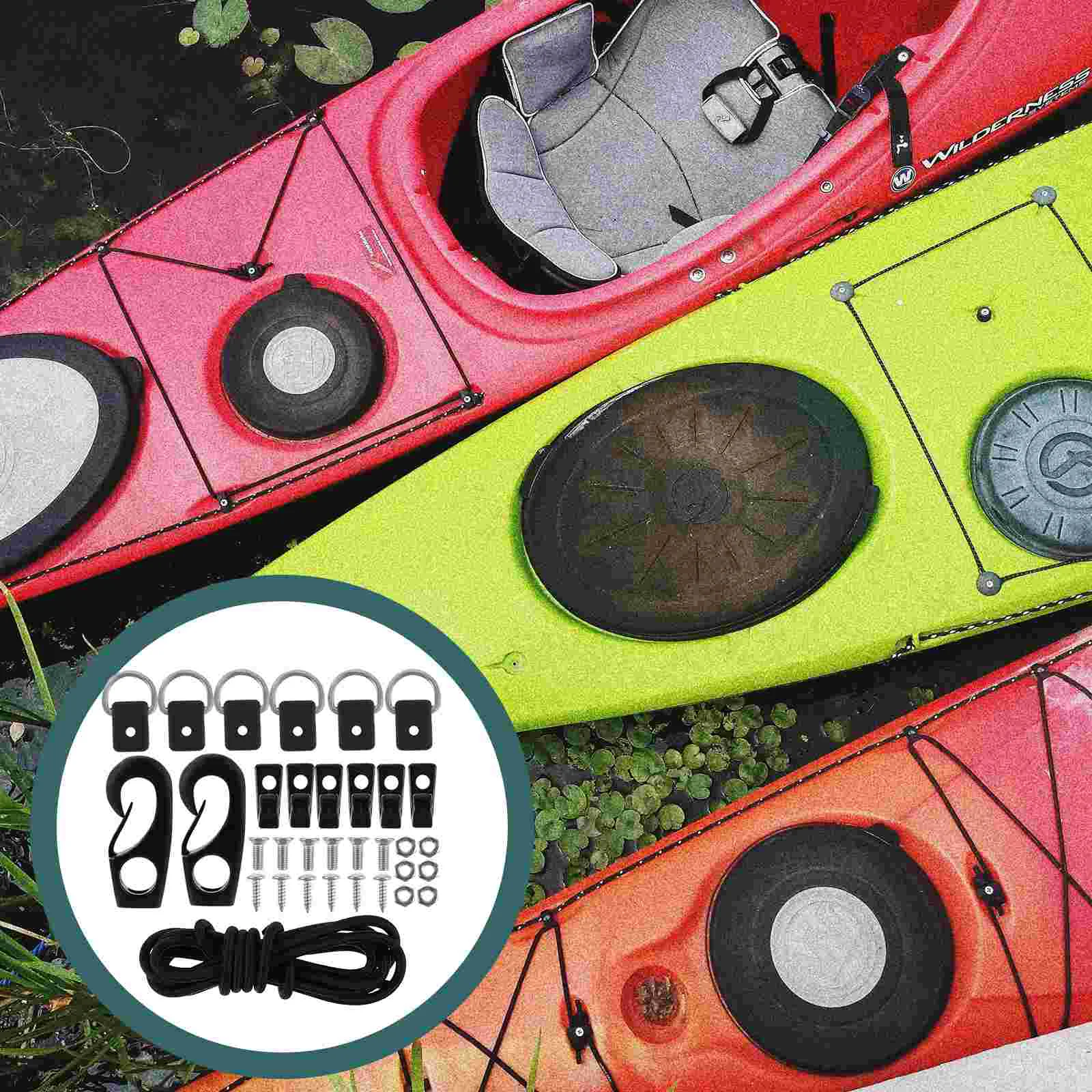 

Supplies Fixed Buckle Kayak Outdoor Marine Elastic Rope Dock Watercraft Safety Paddle Holders Cord Hooks Straps