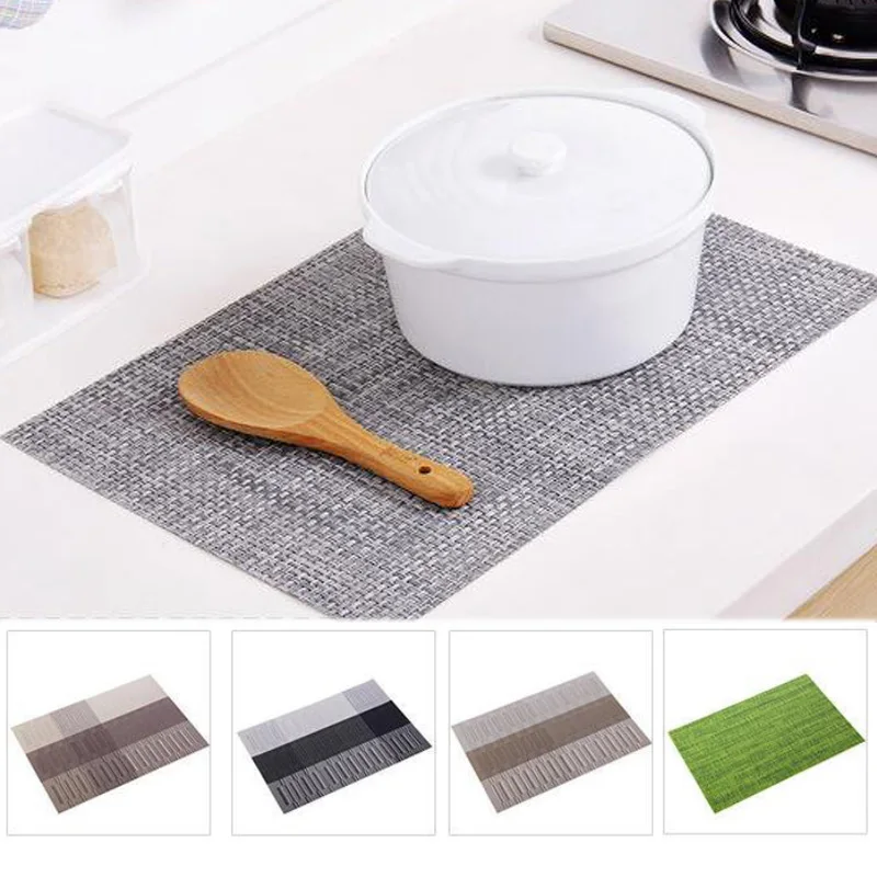 

45x30CM PVC Washable Placemats for Dining Table Mat Non-slip Placemat Kitchen Accessories Heat Insulation Cup Coaster Wine Pad