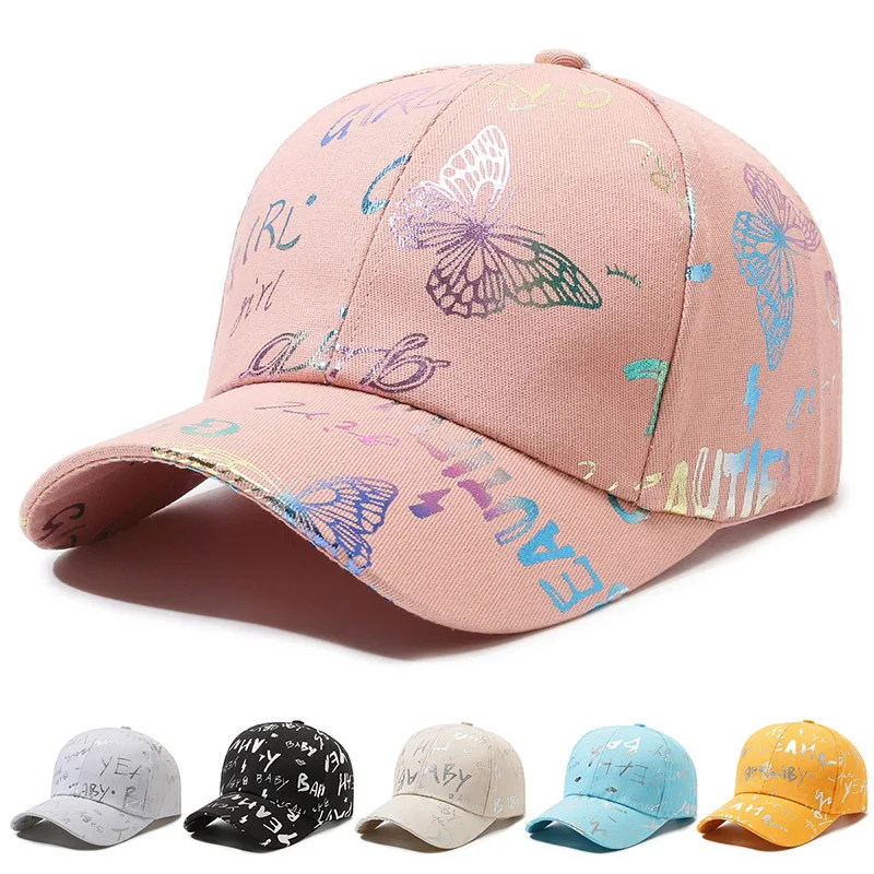 

Fashion Women Men Print Graffiti Baseball Caps Female Male Sport Butterfly Smiling Face Letter Visors Cap Sun Hat For Women Men