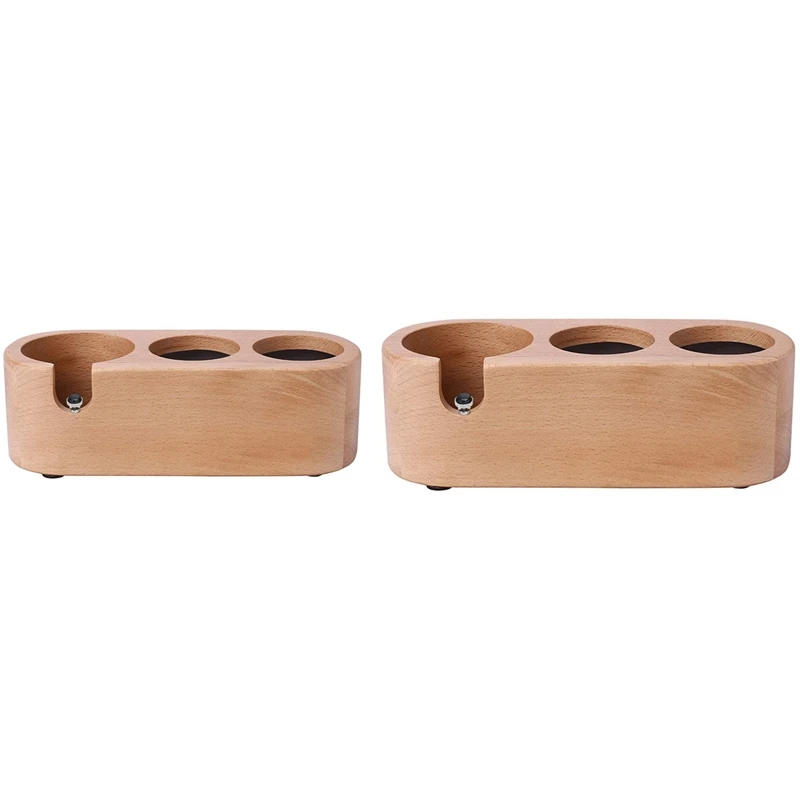 

HOT-Wooden Coffee Tampering Powder Press Holder,Coffee Stand Base Coffee Accessory For Home Kitchen Espresso Compactor